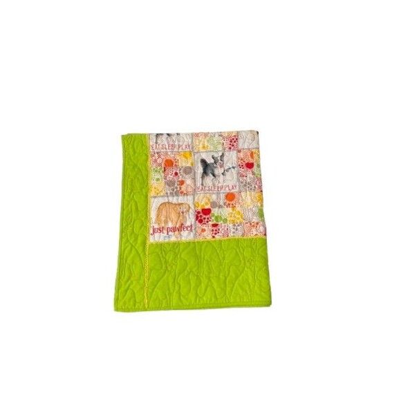 Dog Quilt Handmade Multiple Breeds Frenchies Reversible Elephants 36 X 44.50 - Picture 12 of 12